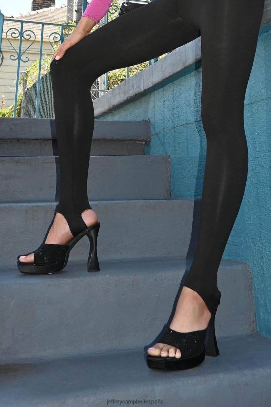 mujer Jeffrey Campbell hollywoodj negro satinado negro PHXV4X1214 sandalia plataforma