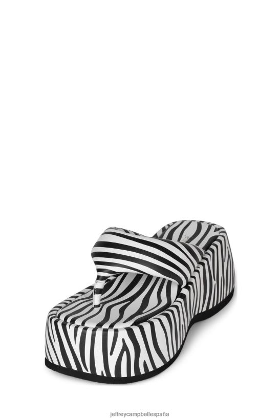 mujer Jeffrey Campbell llorón cebra blanca negra PHXV4X261 sandalia plataforma