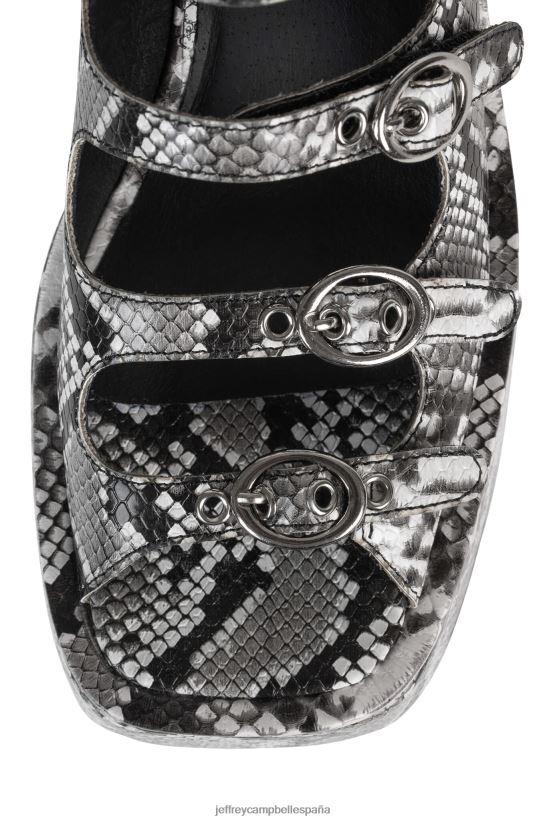 mujer Jeffrey Campbell longitud de onda serpiente negra gris PHXV4X225 sandalia plataforma