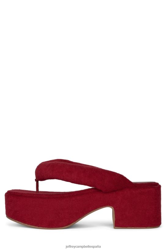 mujer Jeffrey Campbell luau-2 toalla roja oscura PHXV4X177 sandalia plataforma