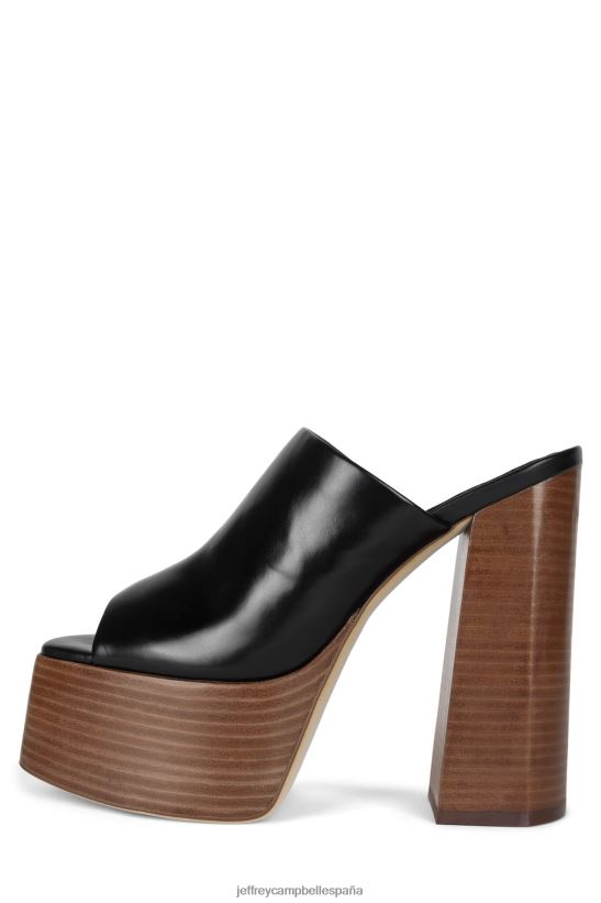 mujer Jeffrey Campbell luna-luv pila de esmalte negro bronceado PHXV4X1222 sandalia plataforma