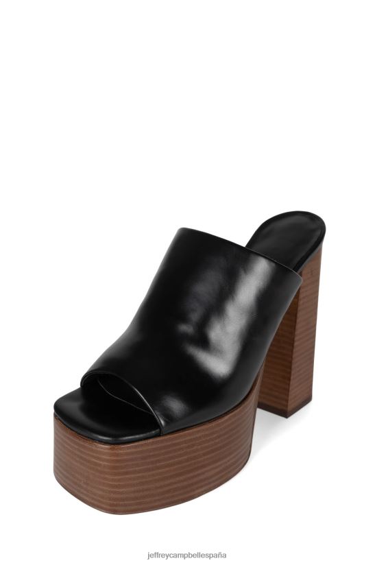 mujer Jeffrey Campbell luna-luv pila de esmalte negro bronceado PHXV4X1222 sandalia plataforma