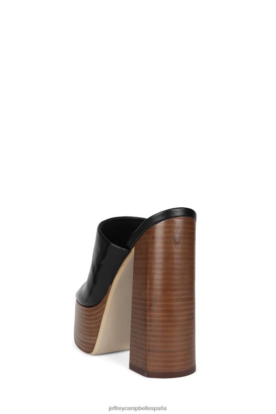 mujer Jeffrey Campbell luna-luv pila de esmalte negro bronceado PHXV4X1222 sandalia plataforma