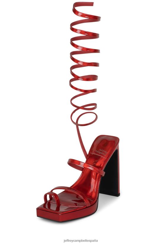 mujer Jeffrey Campbell luzy rojo iridiscente PHXV4X1150 sandalia plataforma
