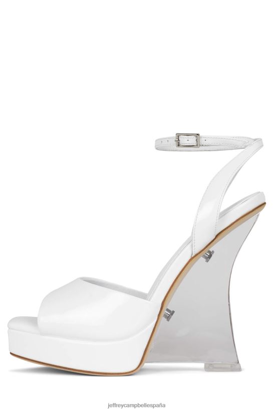 mujer Jeffrey Campbell mínimos charol blanco PHXV4X1065 sandalia plataforma