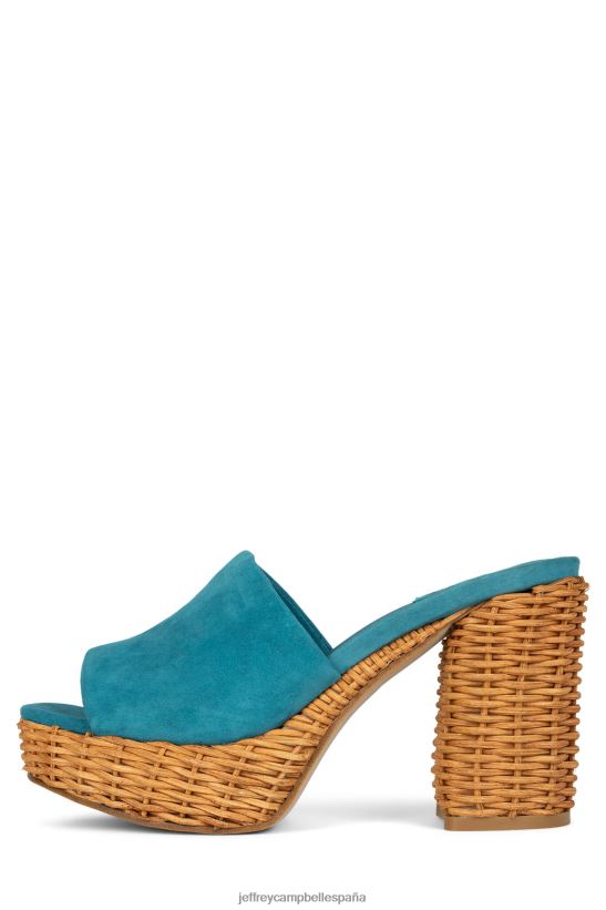 mujer Jeffrey Campbell magda-wkr ante verde azulado PHXV4X1190 sandalia plataforma