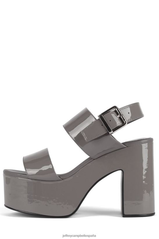 mujer Jeffrey Campbell malhumorado charol gris PHXV4X1187 sandalia plataforma