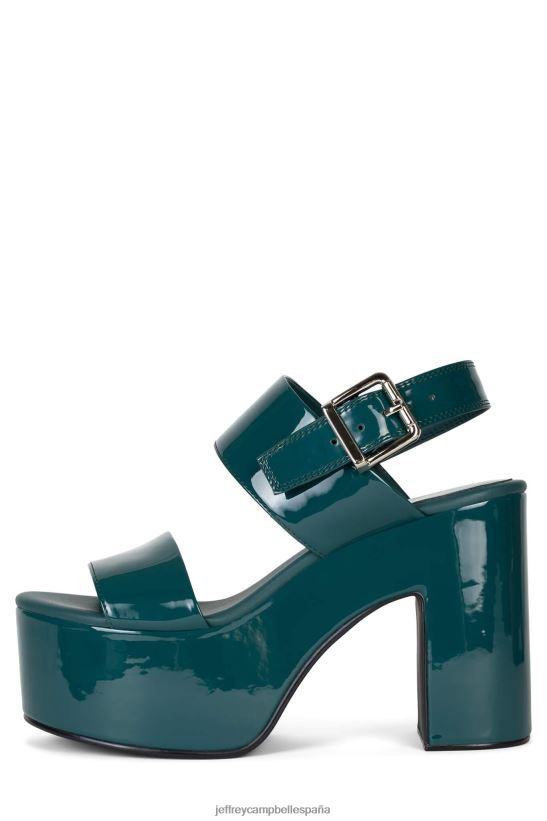 mujer Jeffrey Campbell malhumorado patente verde azulado PHXV4X1076 sandalia plataforma