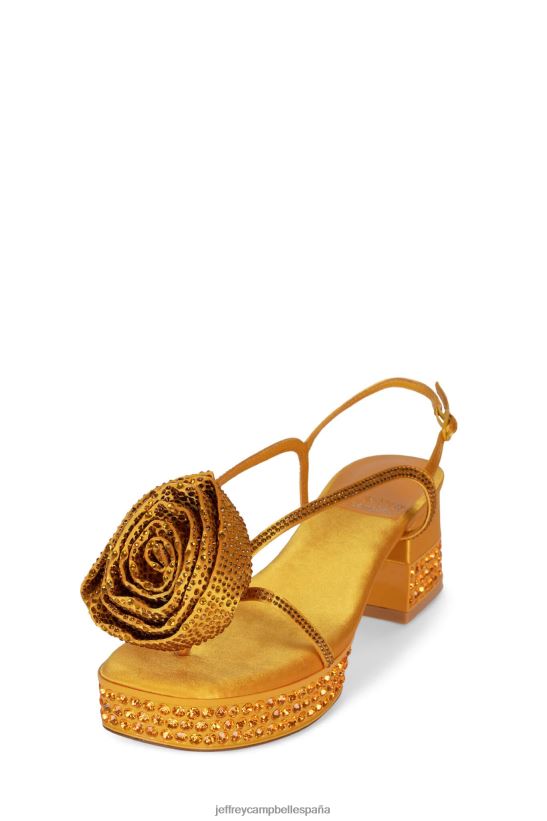 mujer Jeffrey Campbell marca tendencia amarillo satinado amarillo PHXV4X1021 sandalia plataforma