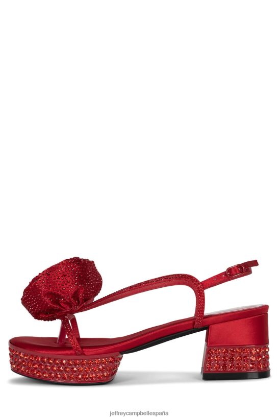 mujer Jeffrey Campbell marca tendencia rojo satinado rojo PHXV4X1022 sandalia plataforma