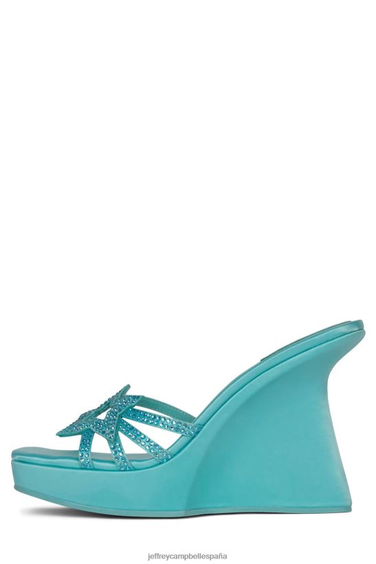 mujer Jeffrey Campbell megaestrella azul satinado azul PHXV4X987 sandalia plataforma