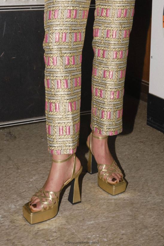 mujer Jeffrey Campbell modesto oro metalizado PHXV4X1003 sandalia plataforma
