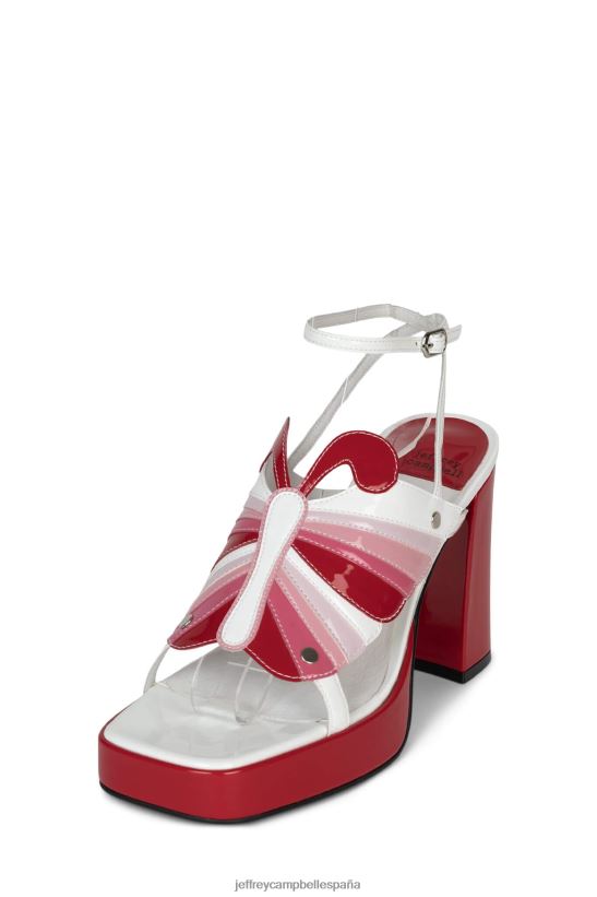 mujer Jeffrey Campbell monarca-l rojo charol blanco multi PHXV4X989 sandalia plataforma
