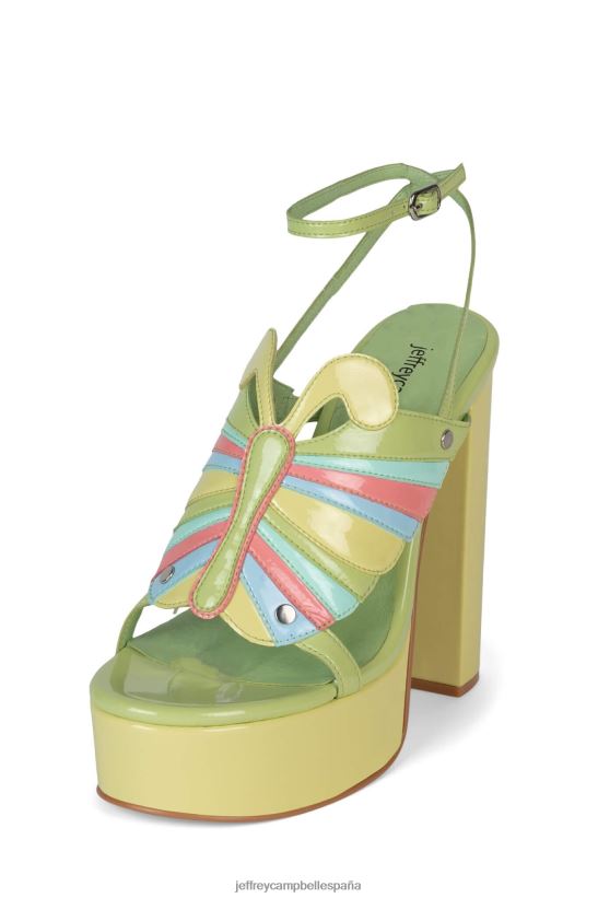 mujer Jeffrey Campbell monarcas charol verde multi PHXV4X1004 sandalia plataforma