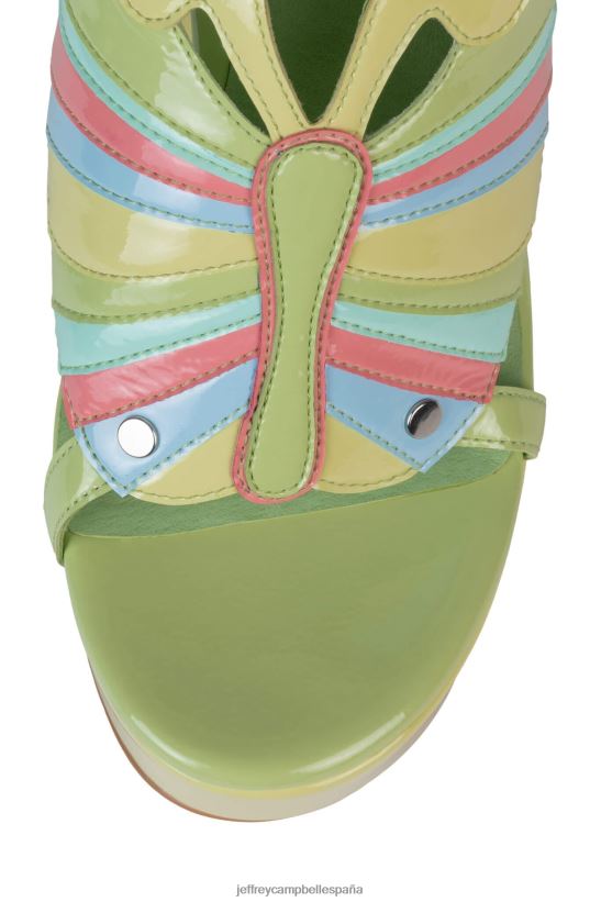 mujer Jeffrey Campbell monarcas charol verde multi PHXV4X1004 sandalia plataforma