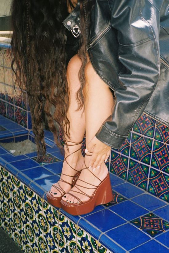 mujer Jeffrey Campbell niveles charol marrón PHXV4X254 sandalia plataforma