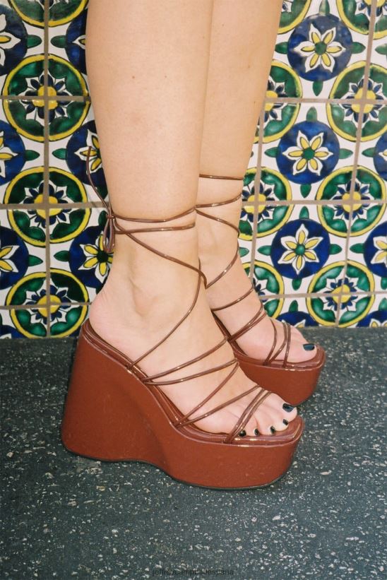 mujer Jeffrey Campbell niveles charol marrón PHXV4X254 sandalia plataforma