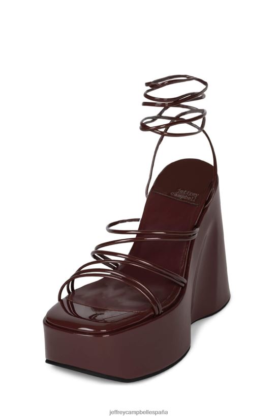 mujer Jeffrey Campbell niveles charol marrón PHXV4X254 sandalia plataforma
