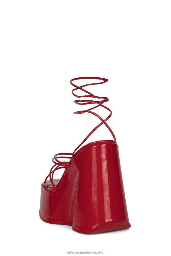 mujer Jeffrey Campbell niveles charol rojo PHXV4X257 sandalia plataforma