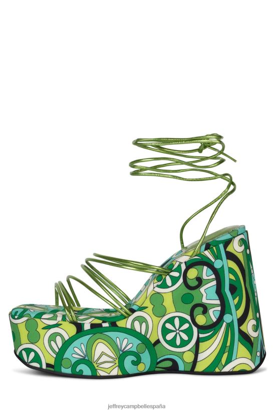 mujer Jeffrey Campbell niveles verde multi verde PHXV4X255 sandalia plataforma