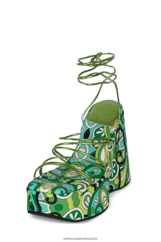 mujer Jeffrey Campbell niveles verde multi verde PHXV4X255 sandalia plataforma