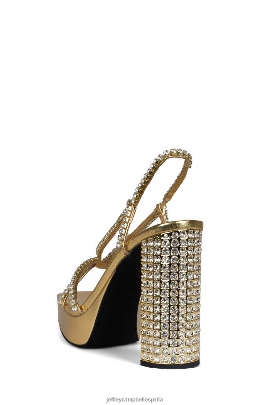 mujer Jeffrey Campbell noche oro plata PHXV4X1155 sandalia plataforma
