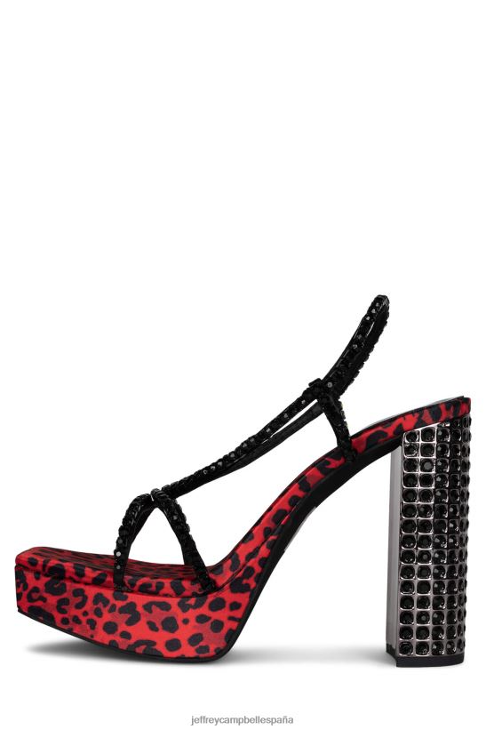 mujer Jeffrey Campbell noche peltre de guepardo rojo PHXV4X1157 sandalia plataforma