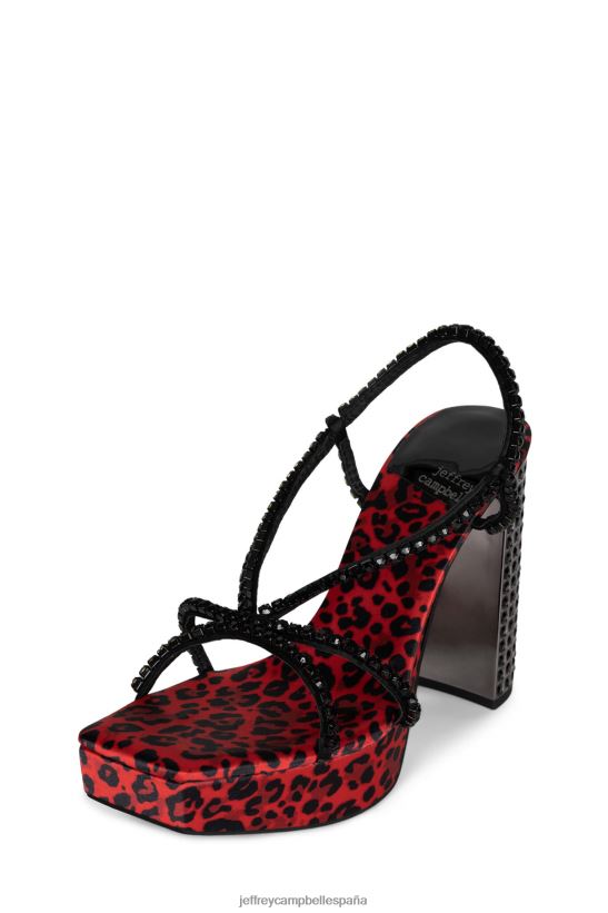 mujer Jeffrey Campbell noche peltre de guepardo rojo PHXV4X1157 sandalia plataforma