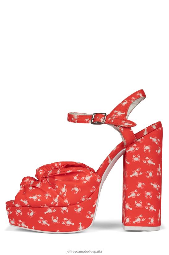 mujer Jeffrey Campbell nudo-2días impresión de cangrejo de langosta roja PHXV4X1198 sandalia plataforma