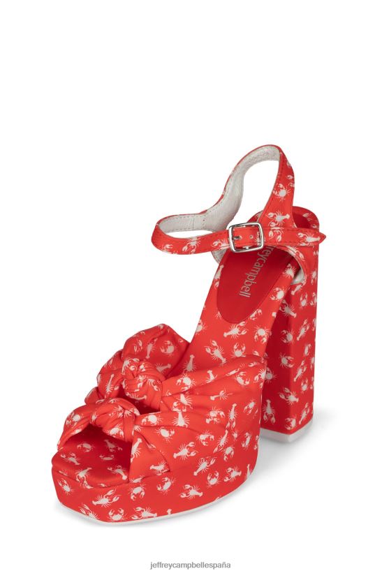 mujer Jeffrey Campbell nudo-2días impresión de cangrejo de langosta roja PHXV4X1198 sandalia plataforma
