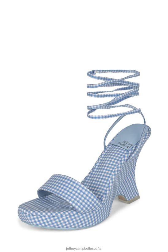 mujer Jeffrey Campbell oraura guinga azul PHXV4X1194 sandalia plataforma