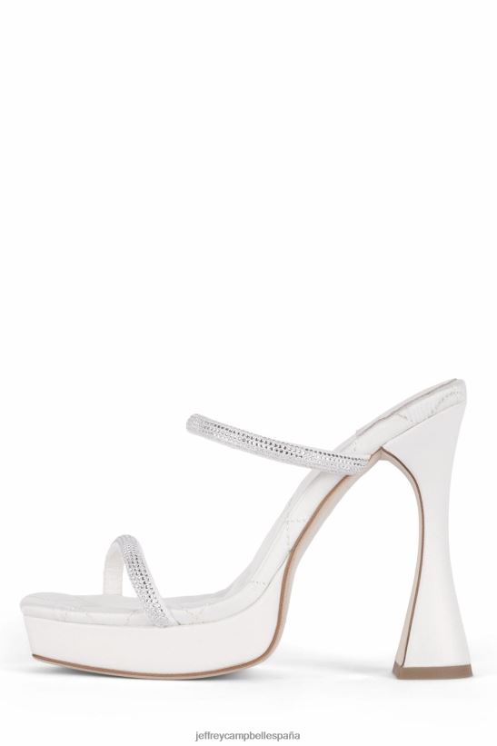mujer Jeffrey Campbell película plata satinada blanca PHXV4X1224 sandalia plataforma