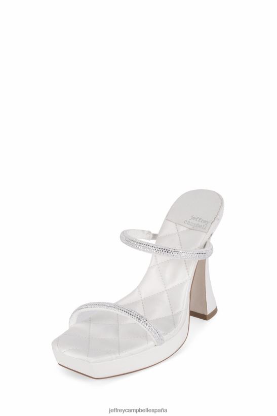 mujer Jeffrey Campbell película plata satinada blanca PHXV4X1224 sandalia plataforma