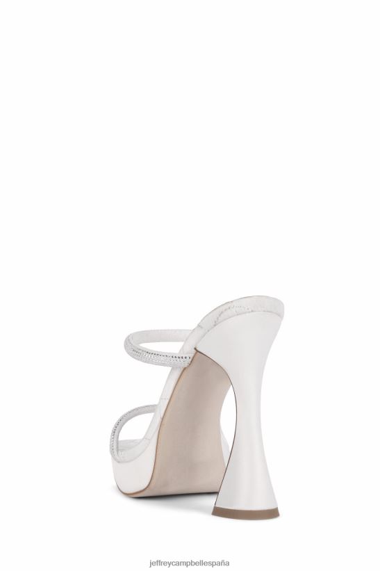 mujer Jeffrey Campbell película plata satinada blanca PHXV4X1224 sandalia plataforma