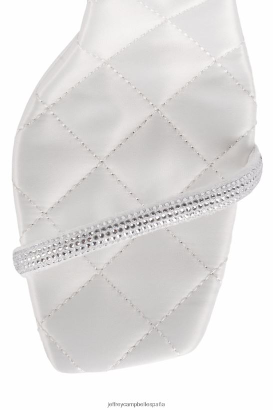 mujer Jeffrey Campbell película plata satinada blanca PHXV4X1224 sandalia plataforma
