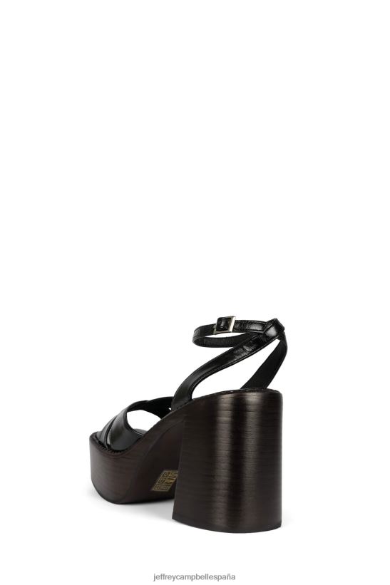 mujer Jeffrey Campbell productor pila de esmalte marrón negro PHXV4X1165 sandalia plataforma