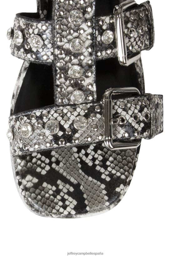 mujer Jeffrey Campbell ramones serpiente blanca negra plateada PHXV4X216 sandalia plataforma