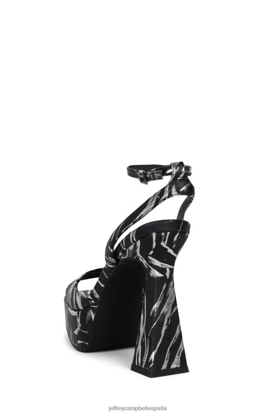 mujer Jeffrey Campbell ranurado plata negra PHXV4X971 sandalia plataforma