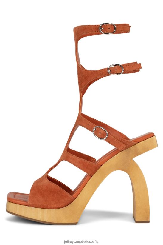 mujer Jeffrey Campbell rivales bronceado de gamuza naranja PHXV4X217 sandalia plataforma