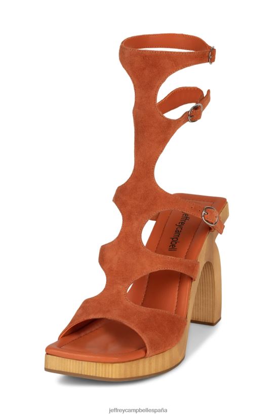 mujer Jeffrey Campbell rivales bronceado de gamuza naranja PHXV4X217 sandalia plataforma
