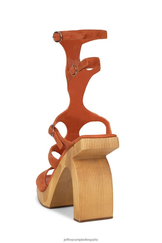 mujer Jeffrey Campbell rivales bronceado de gamuza naranja PHXV4X217 sandalia plataforma