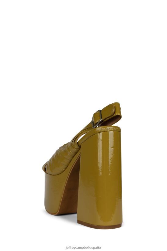 mujer Jeffrey Campbell rock-it-2 patente arrugada charteuse PHXV4X1188 sandalia plataforma