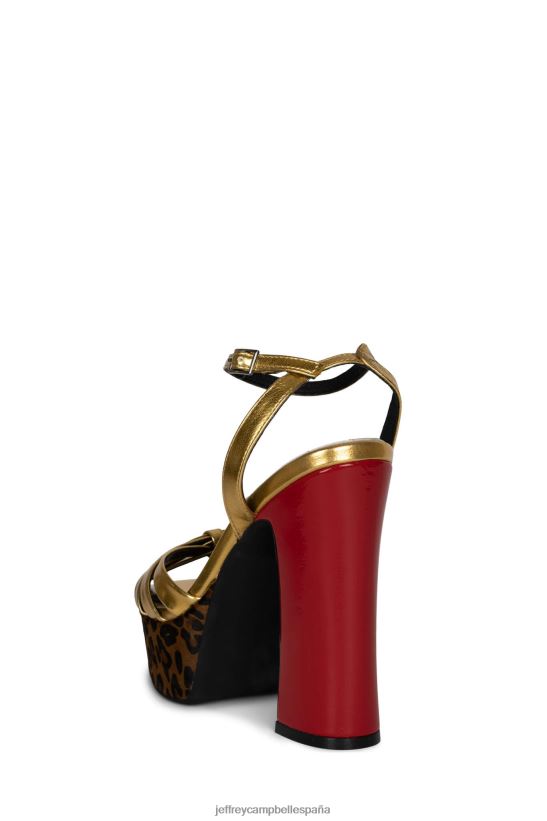 mujer Jeffrey Campbell rockeando guepardo dorado multi PHXV4X1051 sandalia plataforma