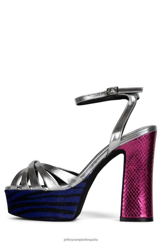 mujer Jeffrey Campbell rockeando plata rosa multi PHXV4X1050 sandalia plataforma