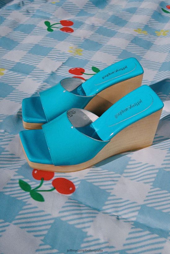 mujer Jeffrey Campbell simona charol azul PHXV4X958 sandalia plataforma