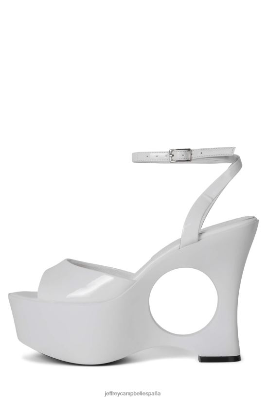 mujer Jeffrey Campbell soñar en charol blanco PHXV4X970 sandalia plataforma