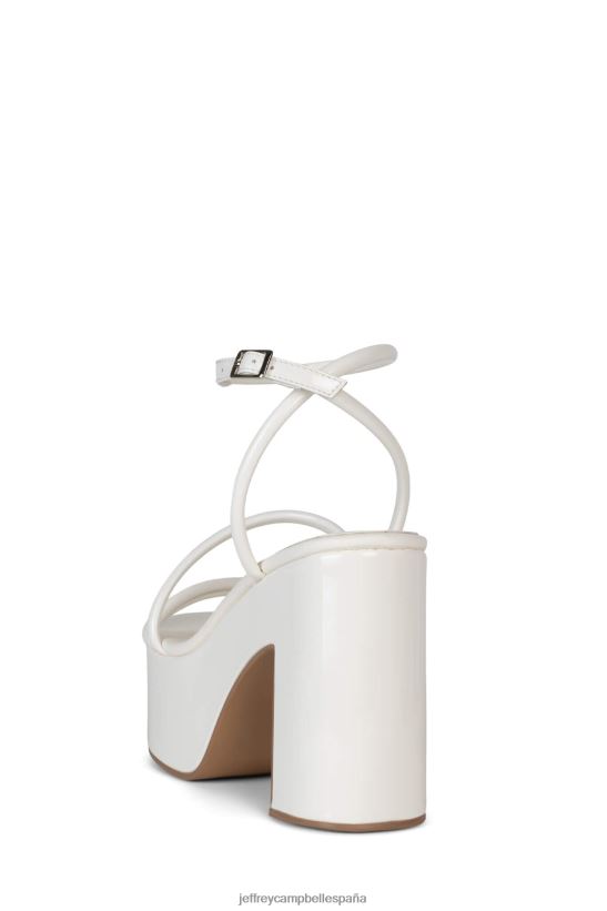 mujer Jeffrey Campbell tipo de serpiente venenosa charol blanco PHXV4X952 sandalia plataforma