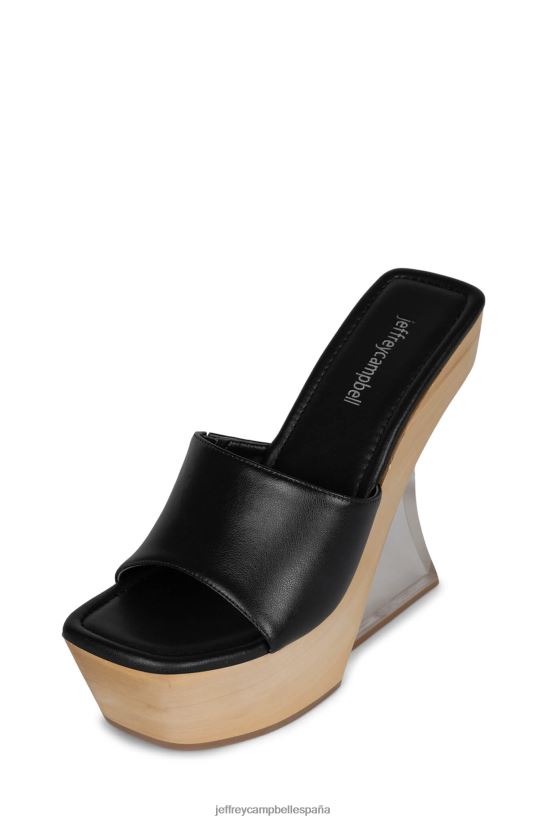 mujer Jeffrey Campbell translúcido negro natural PHXV4X1063 sandalia plataforma