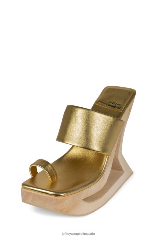 mujer Jeffrey Campbell trapecio oro PHXV4X1073 sandalia plataforma