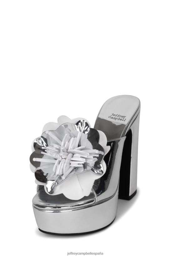 mujer Jeffrey Campbell tropicales charol blanco plata PHXV4X960 sandalia plataforma